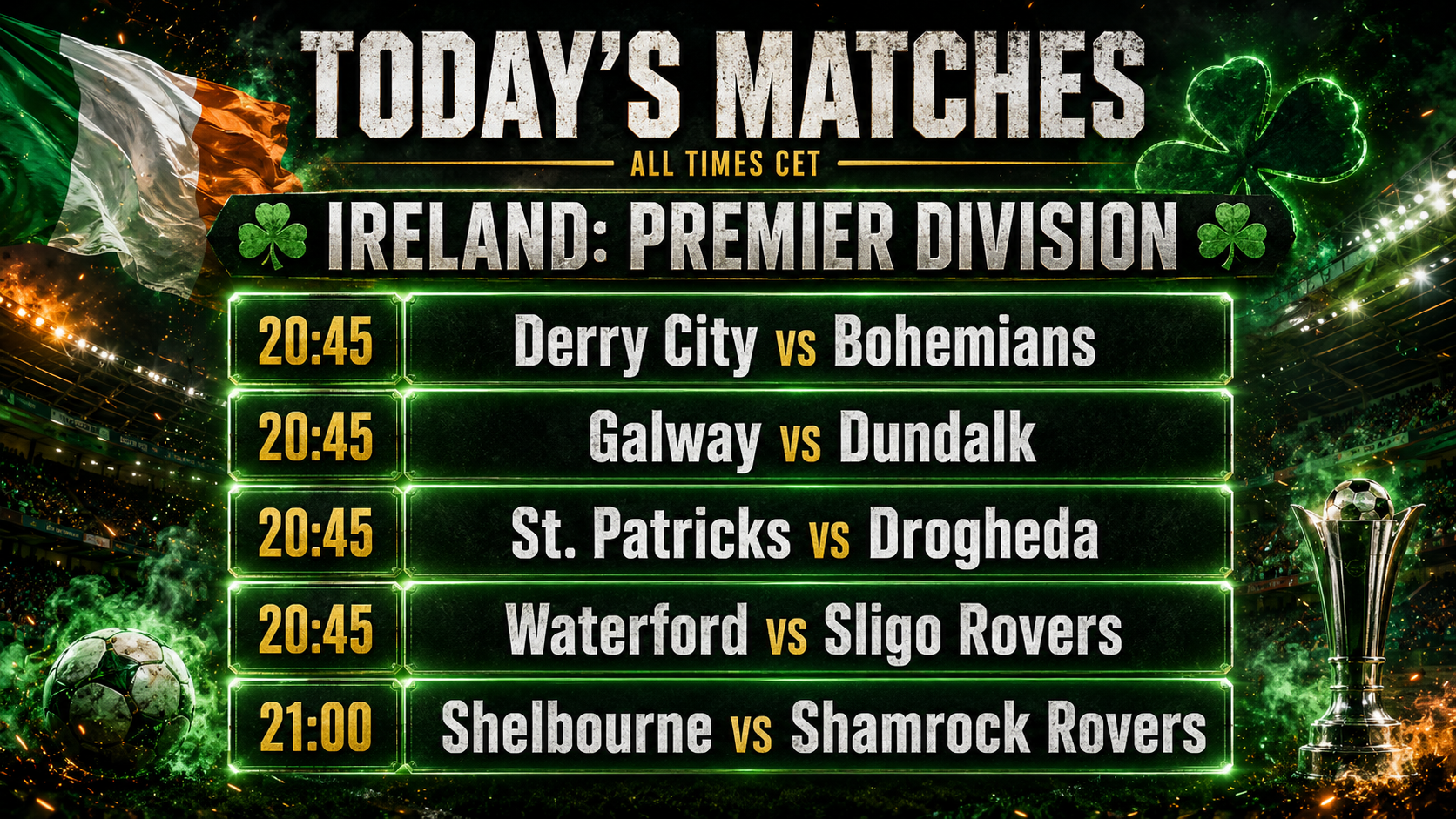 Shelbourne - Shamrock Rovers : El derbi de Dublín enciende una jornada crucial en la liga irlandesa